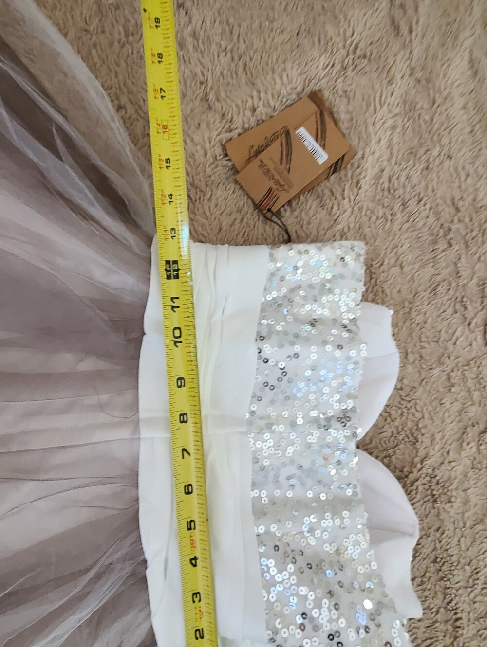Nwt Light In The Box Silver Sequin & White Tulle Party Dress Size 6 - Picture 9 of 12